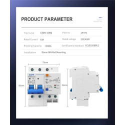 CAFF Integrated RCBO SPD 230V 16A Lightning Protect Residual Leakage